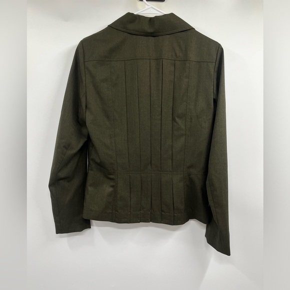 Lafayette 148 Green Wool Career Business Pleated Back Blazer Size 4 - Picture 7 of 10
